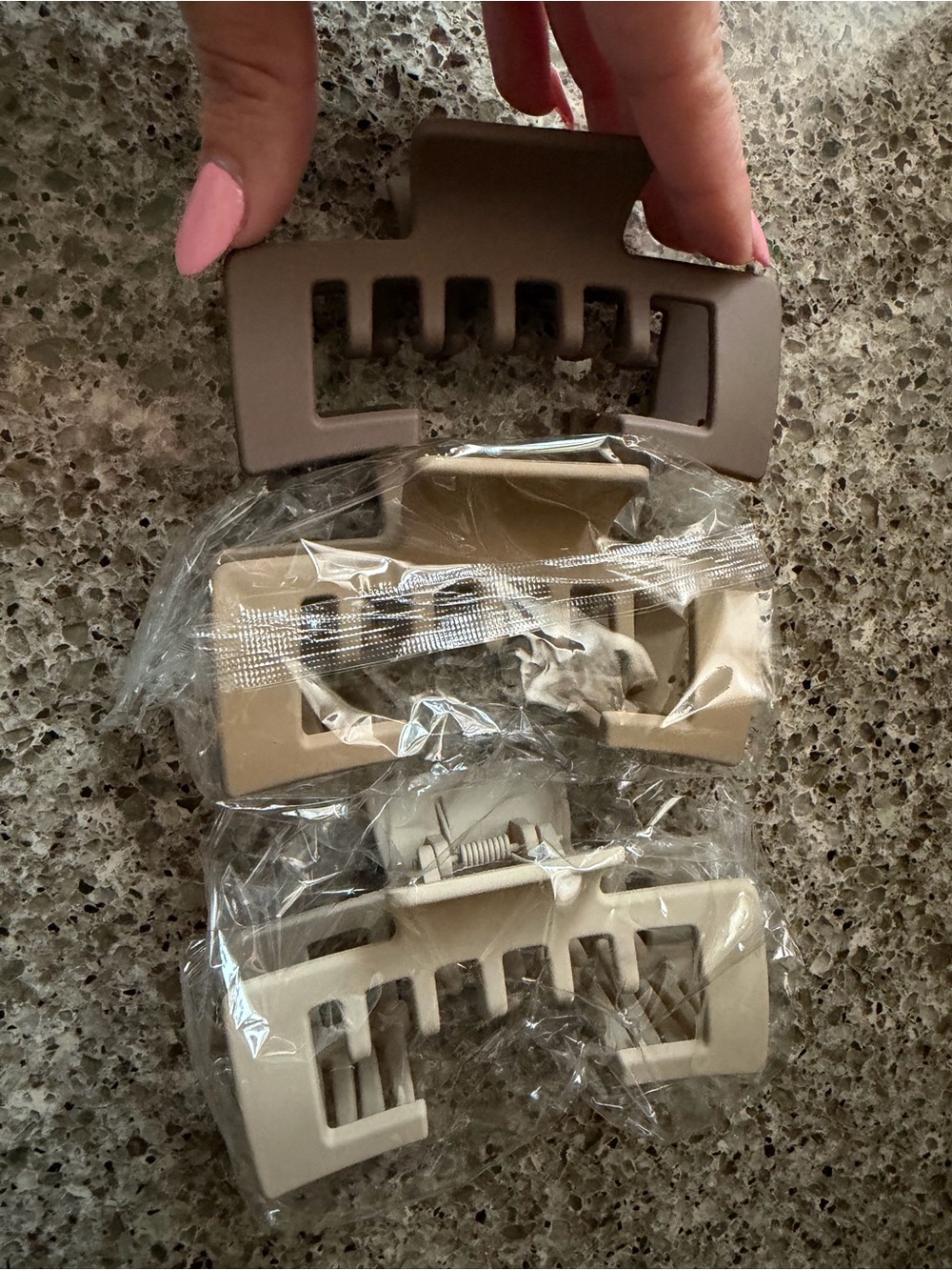 Hair clips for a baseball hat - Taupe, Beige & Cream